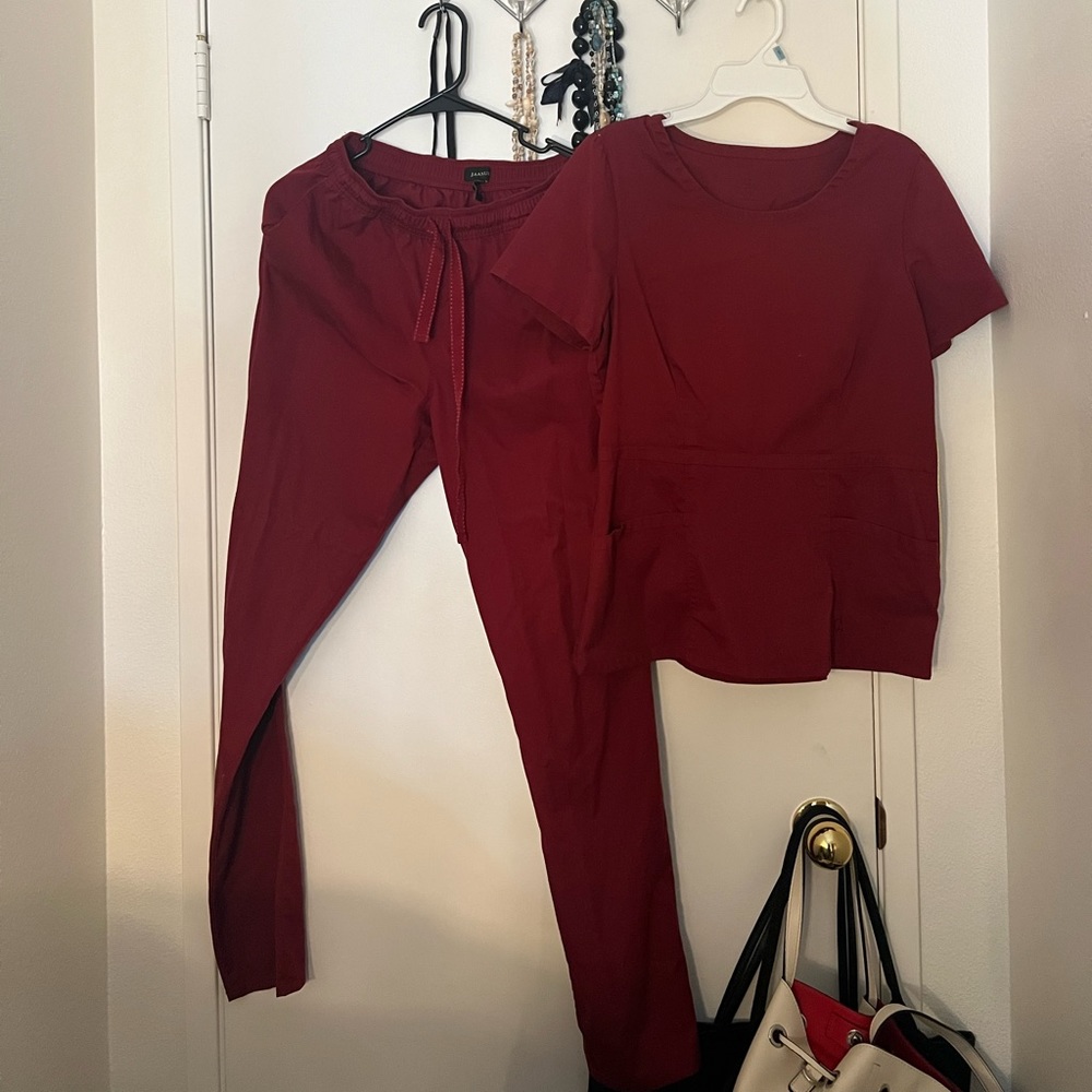 Burgundy womens Jaanu uniform